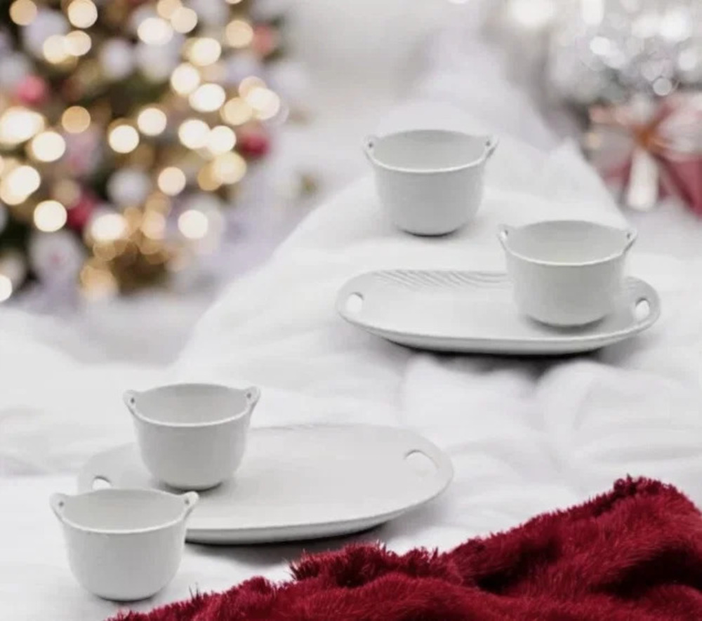 Temp-tations Woodland 6-pc Everyday Serving Tray and Bowl White